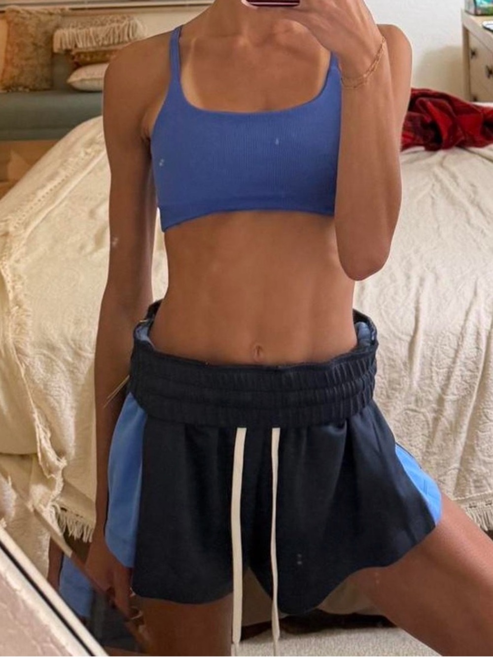 Target Two-Tone Blue Athletic Shorts with Light Blue Panels